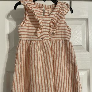 Copper Key Linen-blend Toddler dress